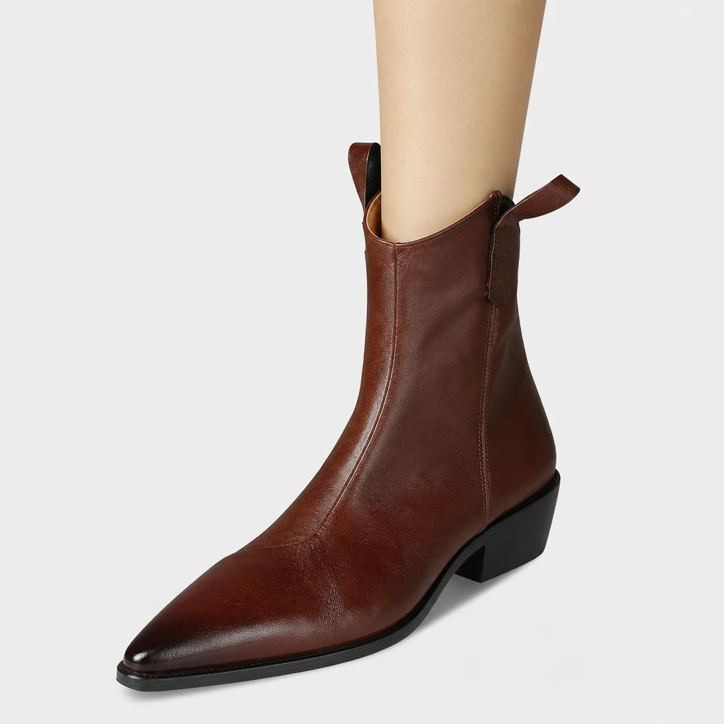 Cowboy Western Boots Pointed Toe Leather