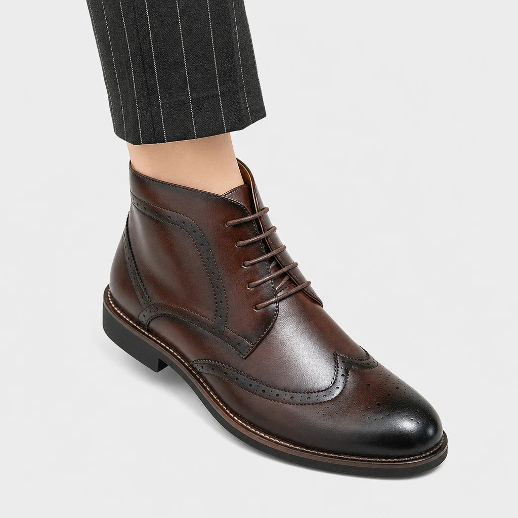 Dress Boots Wingtip Brogue Leather