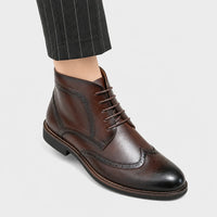 Dress Boots Wingtip Brogue Leather