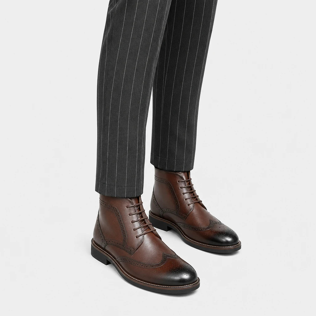 Dress Boots Wingtip Brogue Leather