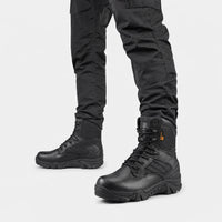 Men Black Tactical Combat Boots Leather Ankle