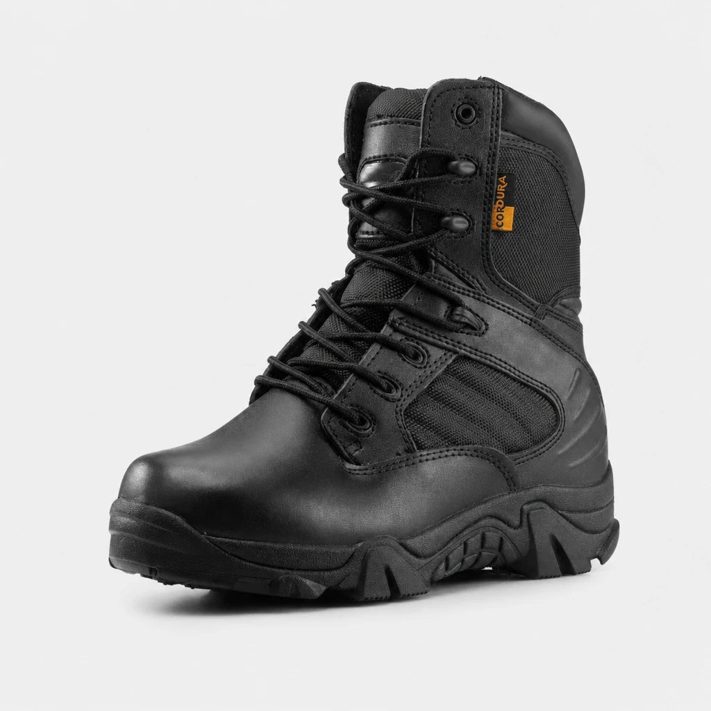 Men Black Tactical Combat Boots Leather Ankle