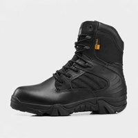 Men Black Tactical Combat Boots Leather Ankle