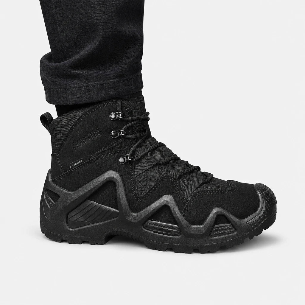 Men'S Black Ankle-High Tactical Boots