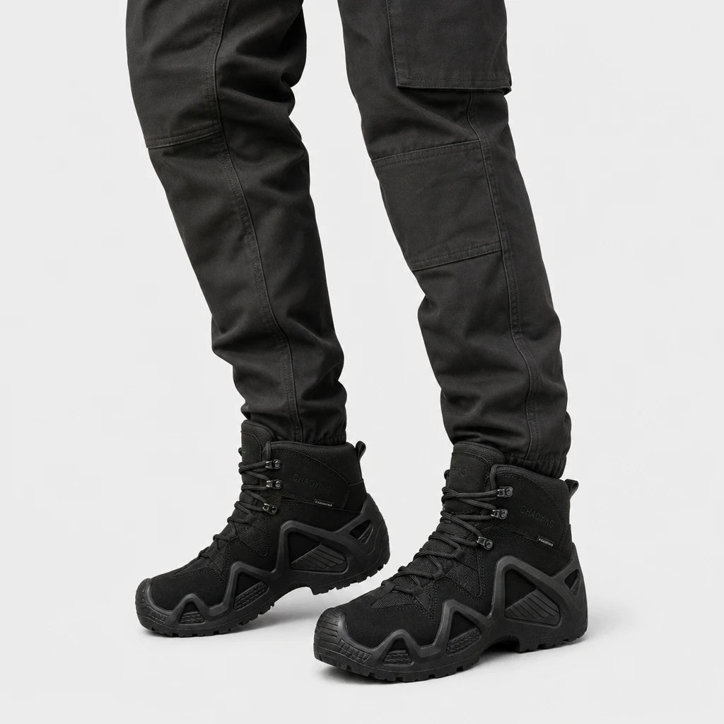 Men'S Black Ankle-High Tactical Boots