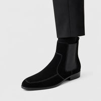Men'S Black Suede Chelsea Boots