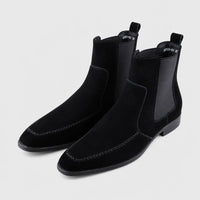 Men'S Black Suede Chelsea Boots