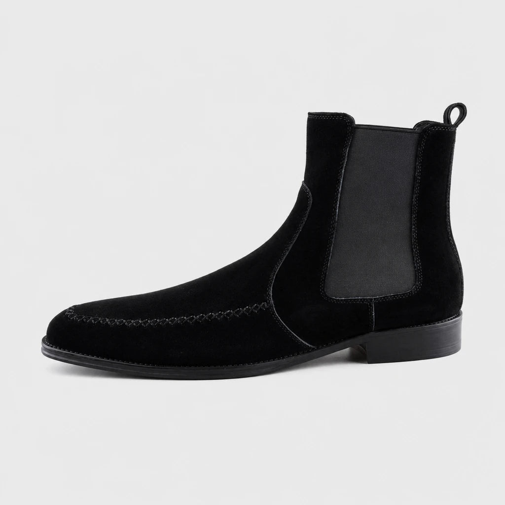 Men'S Black Suede Chelsea Boots