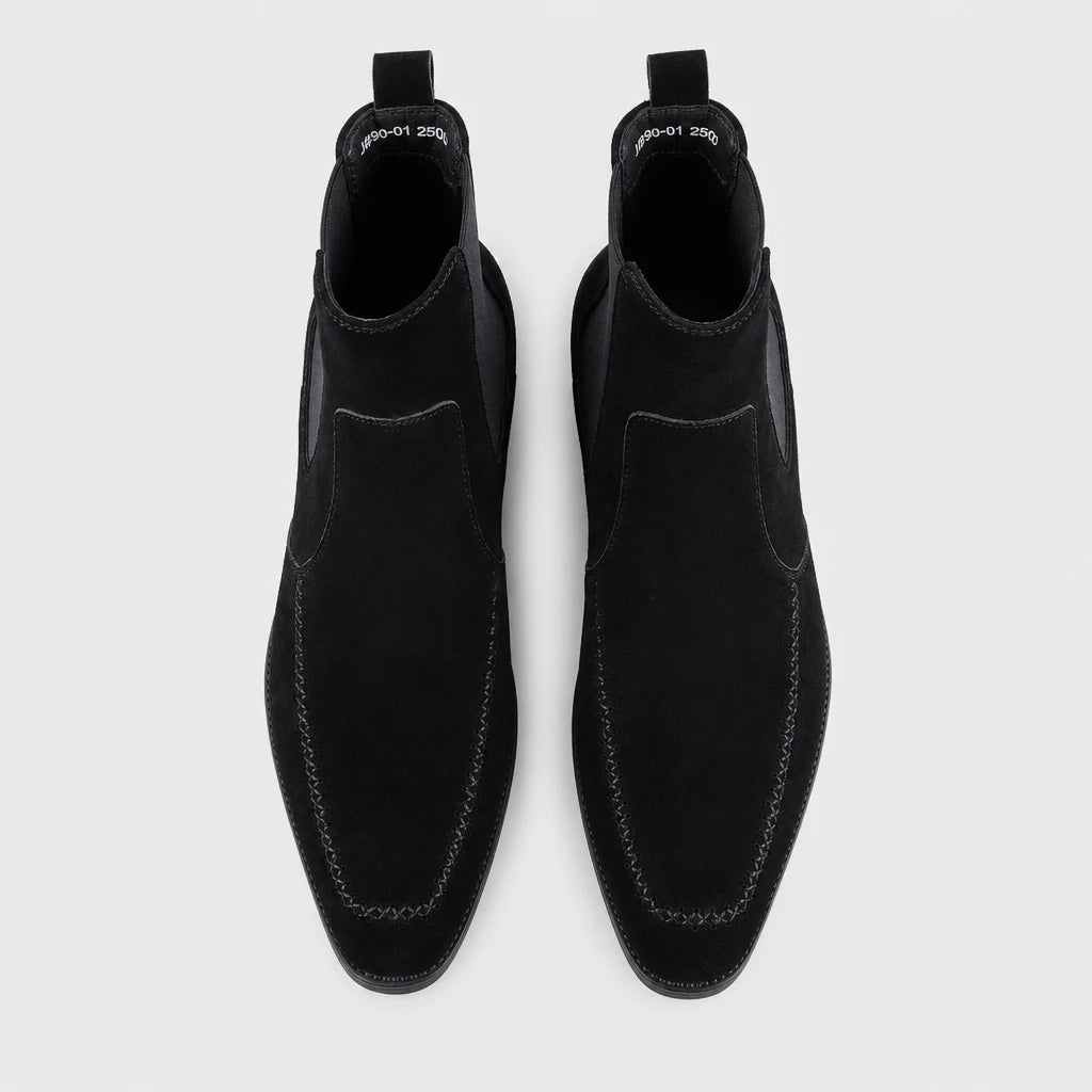 Men'S Black Suede Chelsea Boots