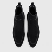Men'S Black Suede Chelsea Boots