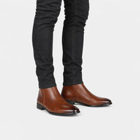 Men'S Brown Artificial Leather Boots