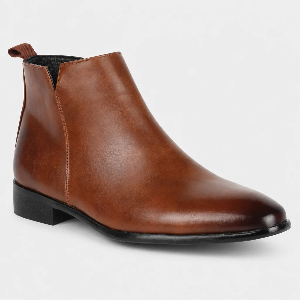 Men'S Brown Artificial Leather Boots