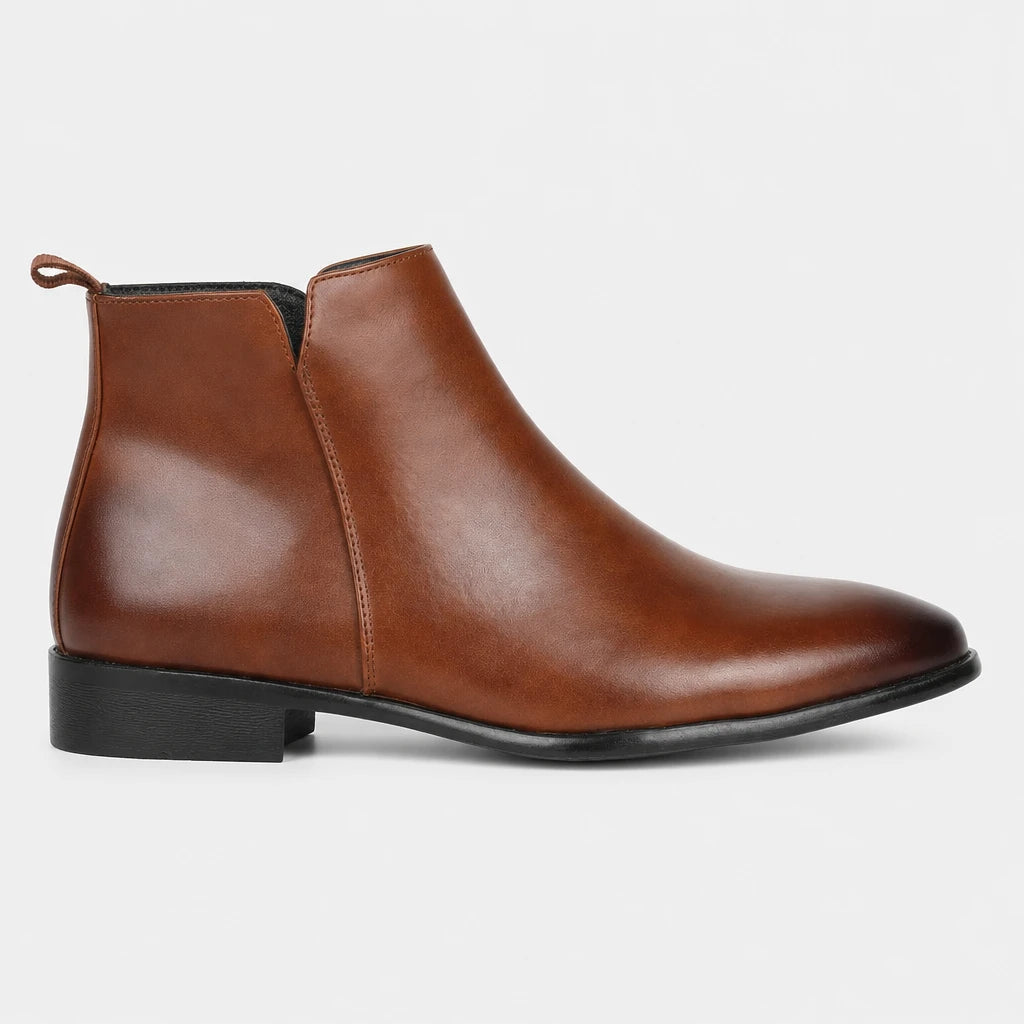 Men'S Brown Artificial Leather Boots