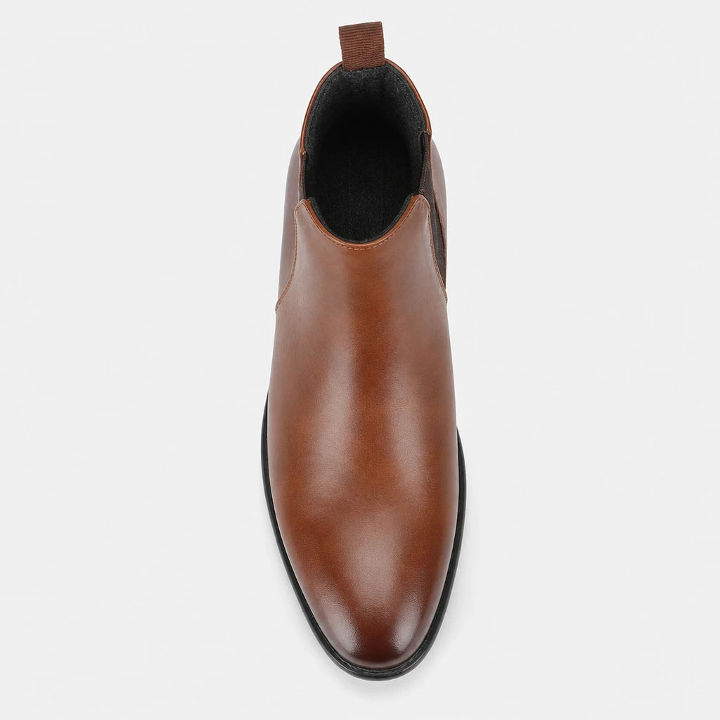 Men'S Brown Artificial Leather Boots