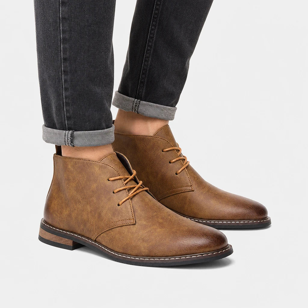 Men'S Faux Leather Desert Boots