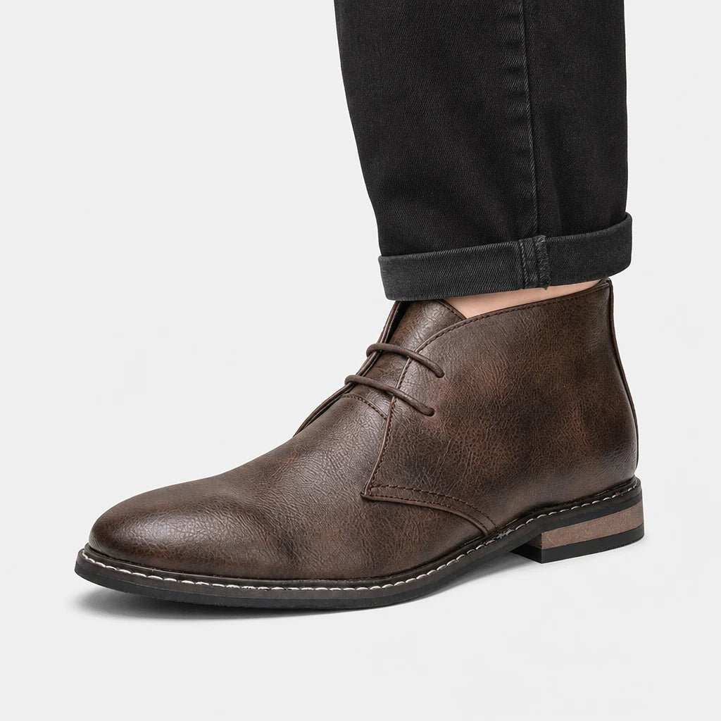 Men'S Leather Lace-Up Chukka Boots