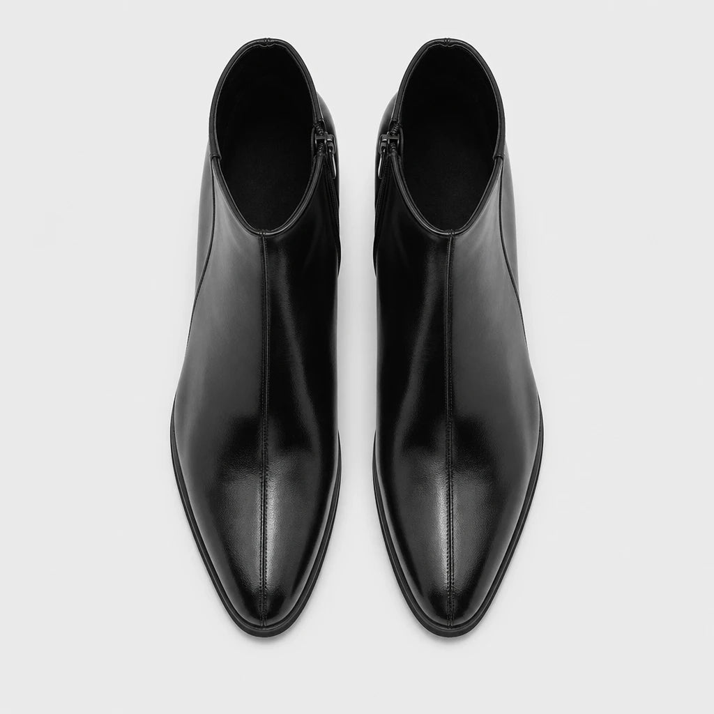 Men'S Pointed Toe Chelsea Boots With Block Heel