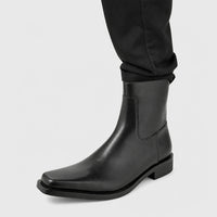 Men'S Square Toe Chelsea Boots Black