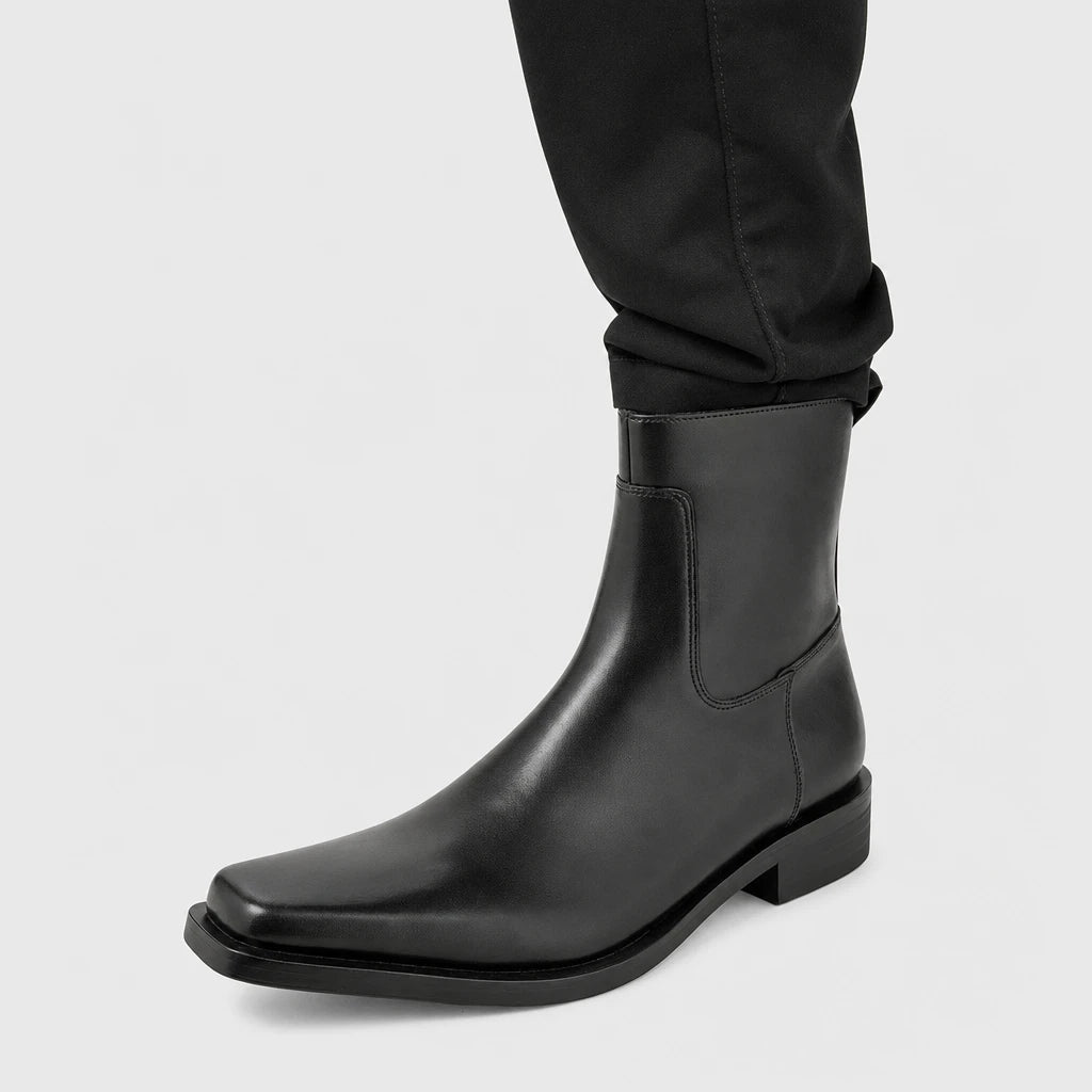 Men'S Square Toe Chelsea Boots Black