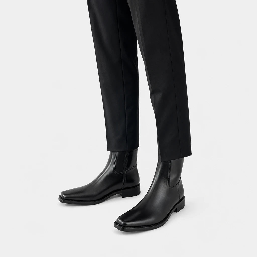 Men'S Square Toe Chelsea Boots Black