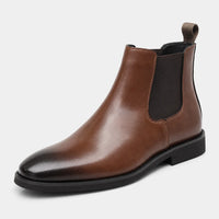 Men'S Tan Brown Burnished Chelsea Boots