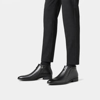 Men'S White Business Dress Boots Pointed Toe