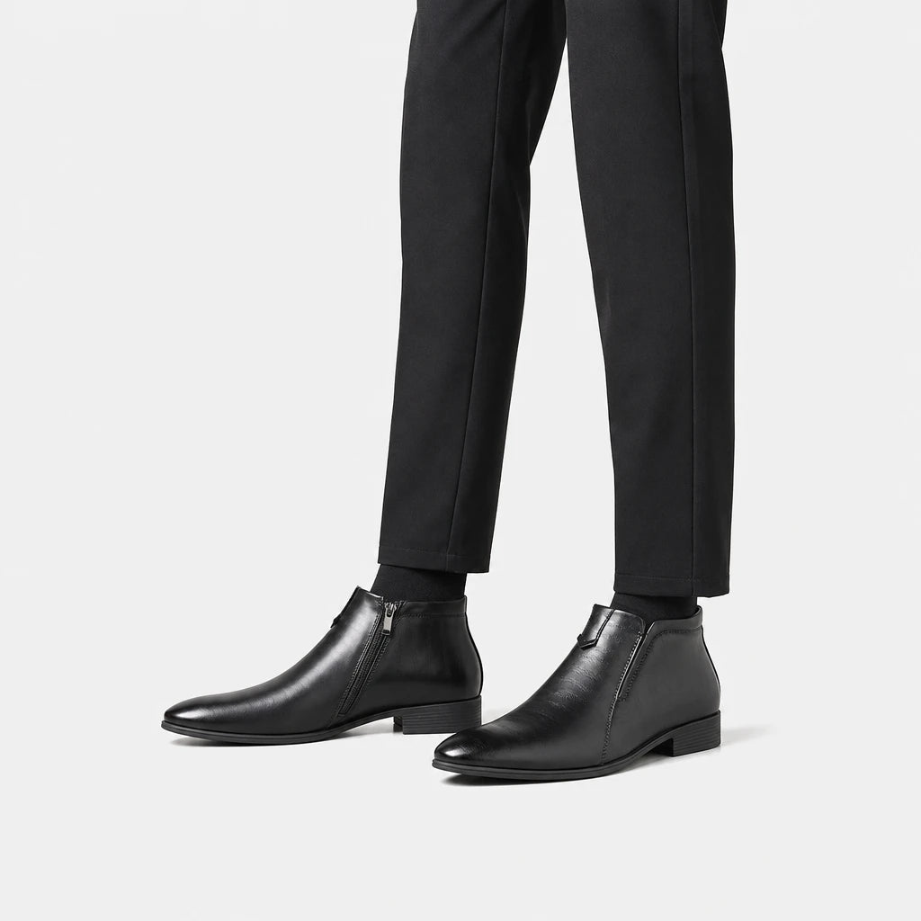 Men'S White Business Dress Boots Pointed Toe