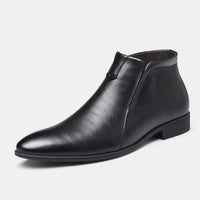 Men'S White Business Dress Boots Pointed Toe