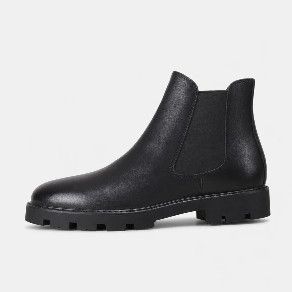 Mens Black Leather Chelsea Boots Genuine