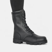 Mens Black Leather Tactical Boots