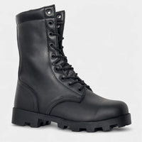 Mens Black Leather Tactical Boots
