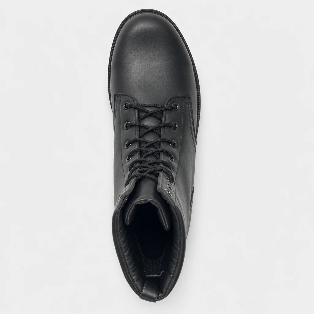 Mens Black Leather Tactical Boots