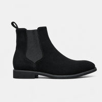 Mens Black Suede Slip On Boots Faux