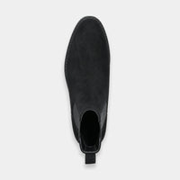 Mens Black Suede Slip On Boots Faux