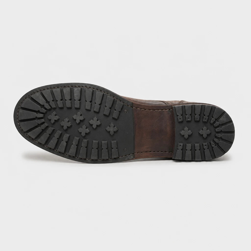 Mens Brown Boots Leather Lace-Up