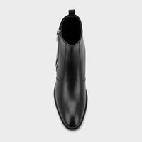 Mens Leather Boots Genuine Side-Zipper
