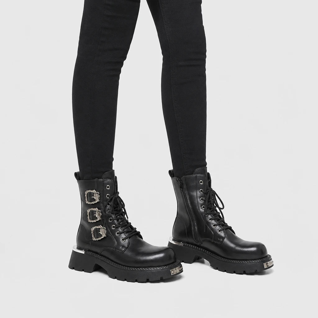 Motorcycle Boots Mid-Calf Split Leather