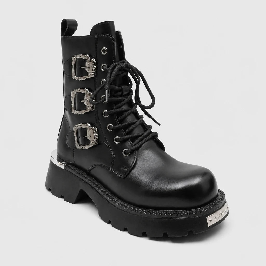 Motorcycle Boots Mid-Calf Split Leather