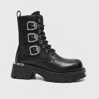 Motorcycle Boots Mid-Calf Split Leather
