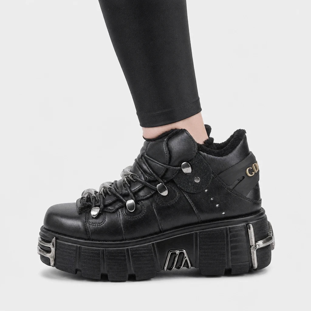 Platform Boots Chunky Lace-Up
