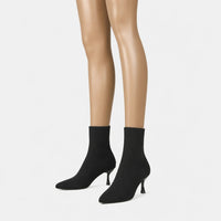 Sock Boots Pointed Toe Stretch Knit