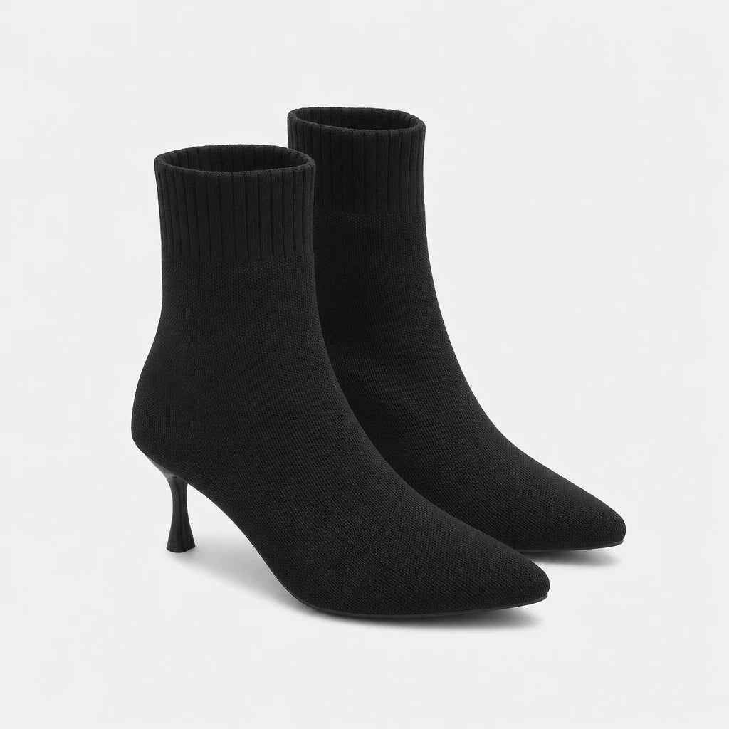 Sock Boots Pointed Toe Stretch Knit