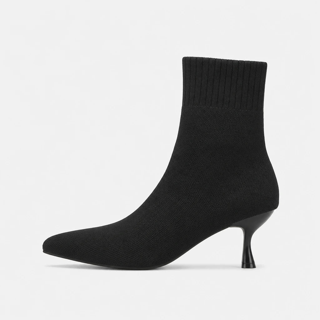 Sock Boots Pointed Toe Stretch Knit