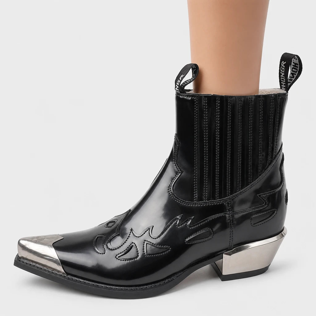 Western Boots For Women Metal Toe Cap Chelsea