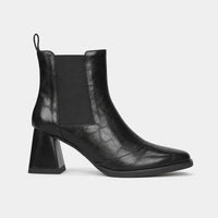 Wide Calf Boots Leather Square Toe