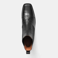 Wide Calf Boots Leather Square Toe