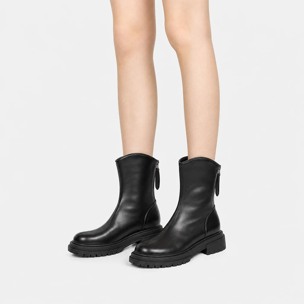 Winter Boots Ankle-High Back Zipper