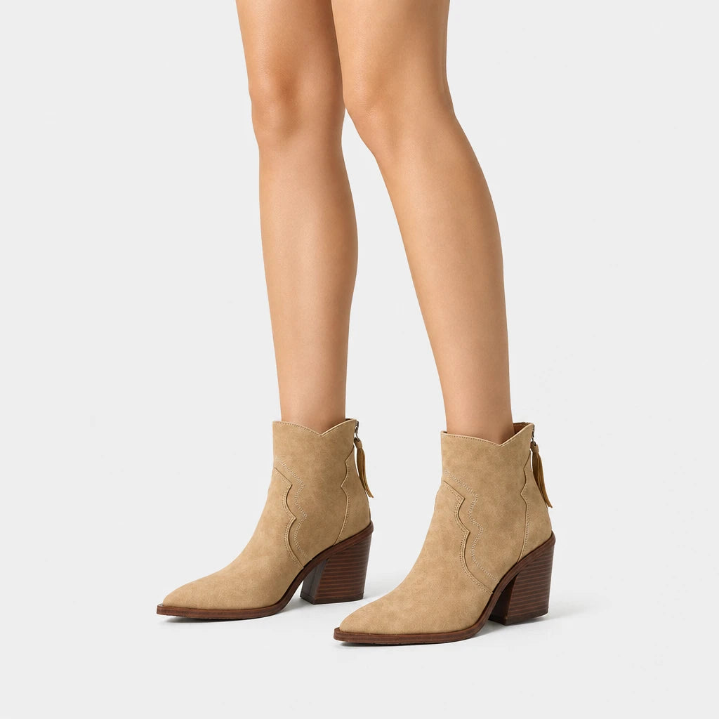 Women Boots Sale Pointed Toe Chunky Heel