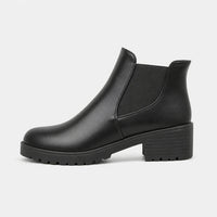 Women'S Black Chelsea Boots With Chunky Heel
